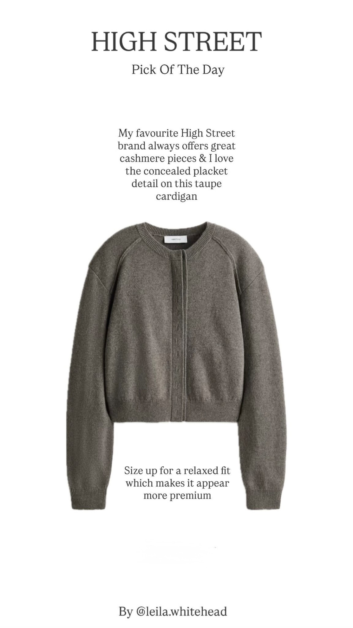 My favourite High Street brand @hm always offer great quality cashmere pieces and I love the concealed placket detail on this cardigan who’s is a nice styling touch.

Size up for a relaxed fit which also makes it appear more premium.

#hm 

#LTKstyletip #LTKeurope #LTKuk