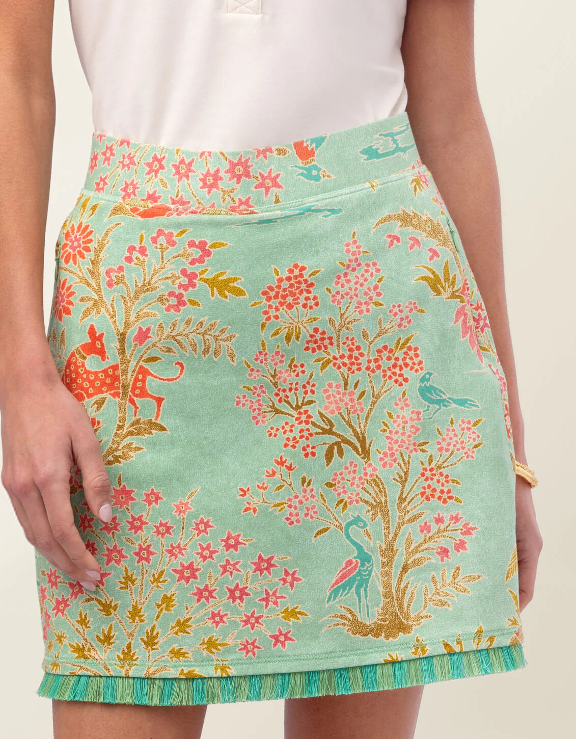 Fringe Skort Castillo Toile Sea Foam | Spartina 449