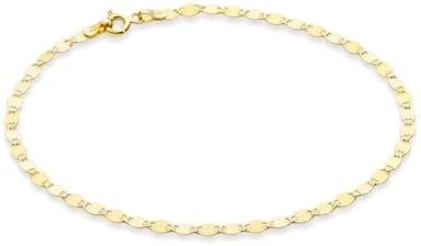 Miabella Italian 925 Sterling Silver or 18K Gold Plated 925 Sterling Silver Sparkle Mirror Link C... | Amazon (US)