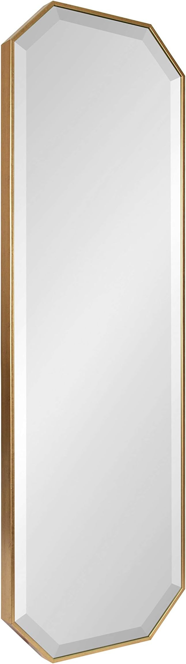 Kate and Laurel Rhodes Modern Full Length Framed Octagon Wall Mirror, 16 x 48, Gold, Decorative G... | Amazon (US)