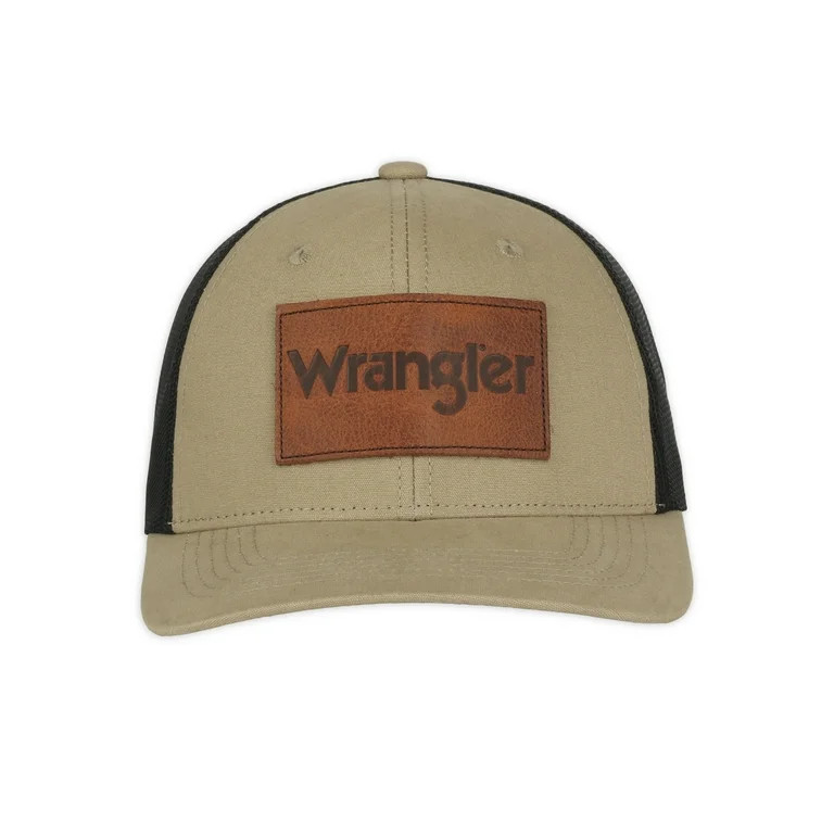 Wrangler Licensed Hat - Adult Men's Structured Meshback Debossed Leather Patch Modern Trucker Cap | Walmart (US)