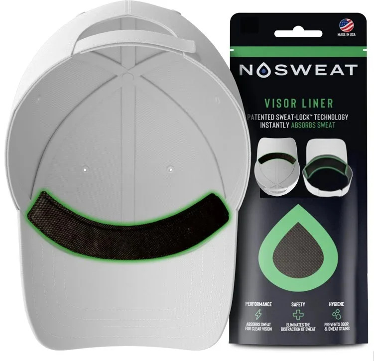 NoSweat Hat Sweat Guard Liner - Thin Visor Sweatband Patented SweatLockTechnology (3) Black | Walmart (US)