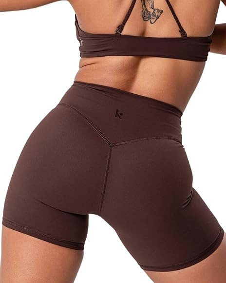 Kamo Fitness Serenity Shorts High Waisted 6" Inseam No Front Seam Thigh Friendly V Booty Seam Wom... | Amazon (US)