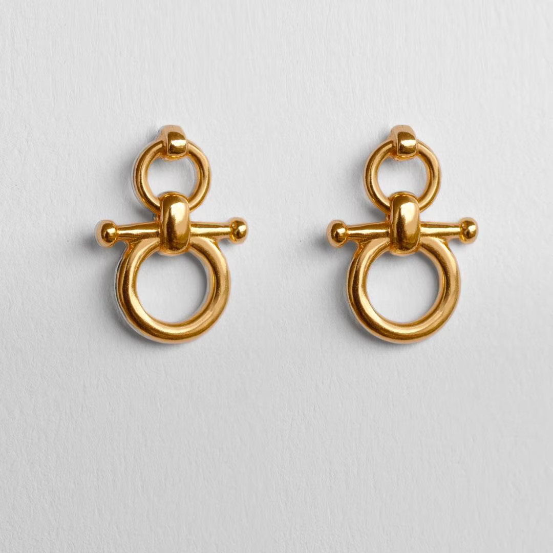 14K Gold Vermeil Horse Bit Earrings: Equestrian Jewelry Gift - Etsy | Etsy (US)