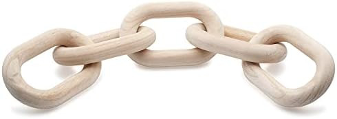 Trendy Homegoods Decorative Wood Chain Link | Modern Decorative Chain Link | Natural Hand Carved ... | Amazon (US)