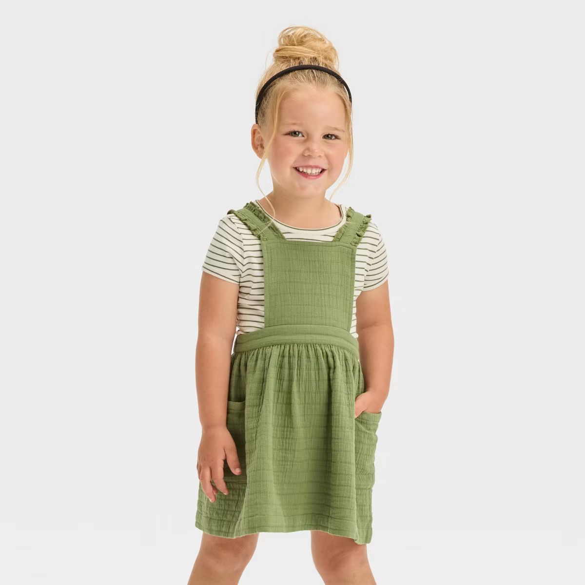 Toddler Girls' Striped Skirtall Set - Cat & Jack™ Green 3T | Target