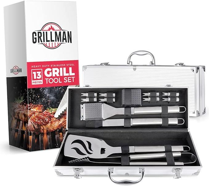 Grill Tool Set - 13 Piece - Barbecue BBQ Grill Accessories and Tools - Includes Utensil Holder | ... | Amazon (US)