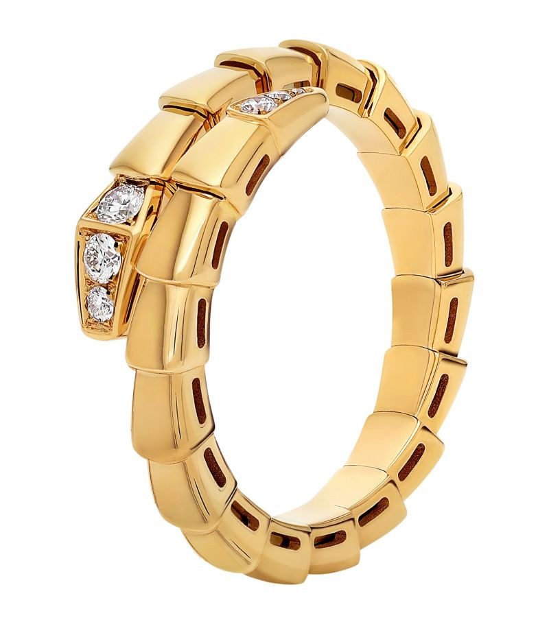 Bvlgari Yellow Gold And Diamond Serpenti Viper Ring | Harrods