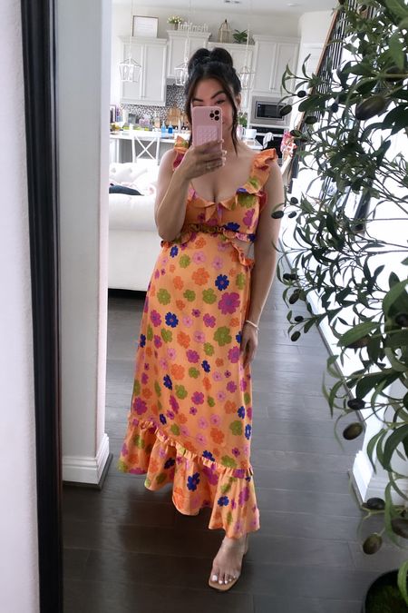 Bright floral maxi dress from show me your mumu 

#genderreveal 

#LTKFamily #LTKOver40 #LTKTravel