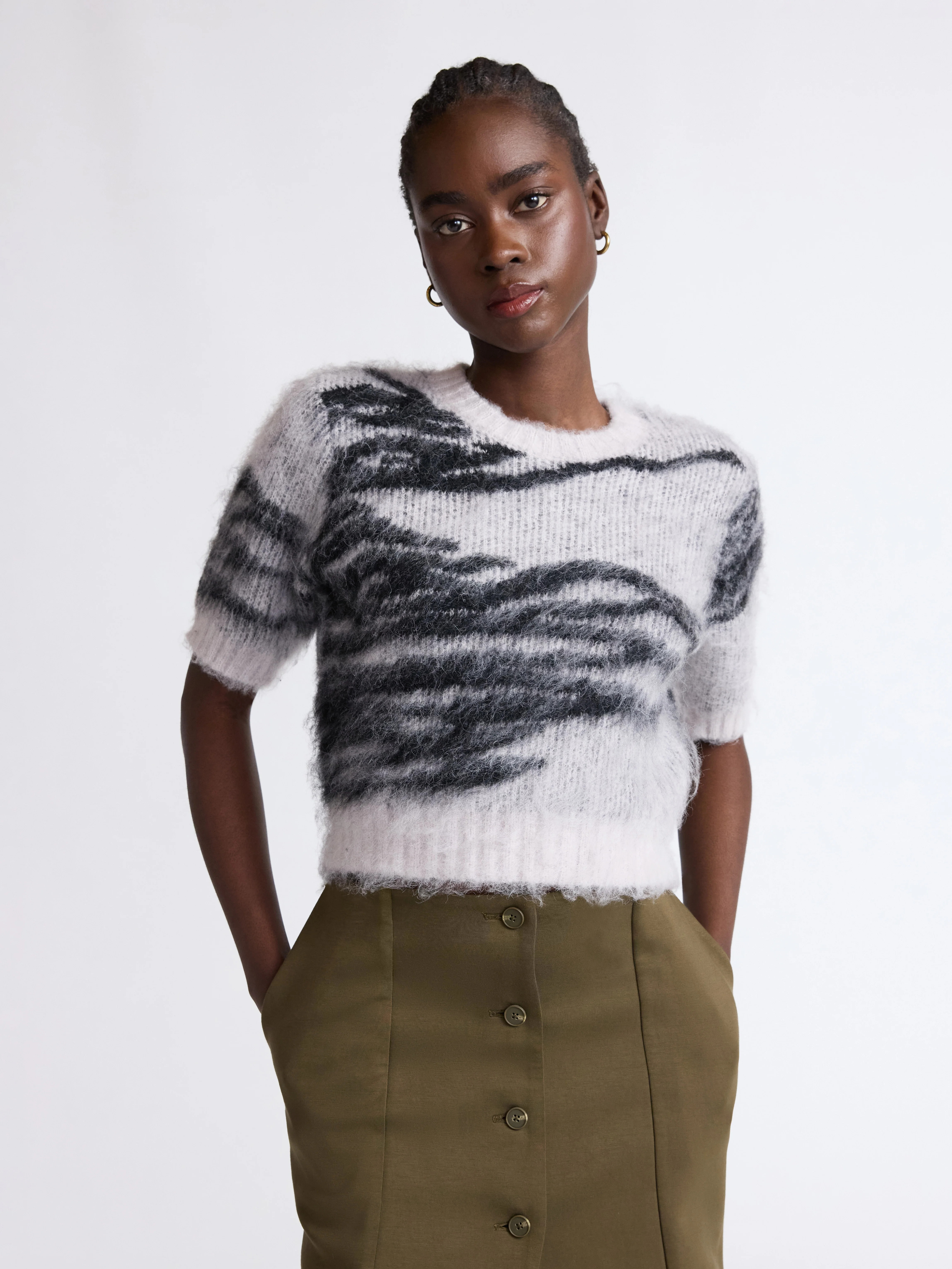 Scoop Women's and Women’s Plus Fluffy Sweater with Short Sleeves, Lightweight, Sizes XS-4X | Walmart (US)