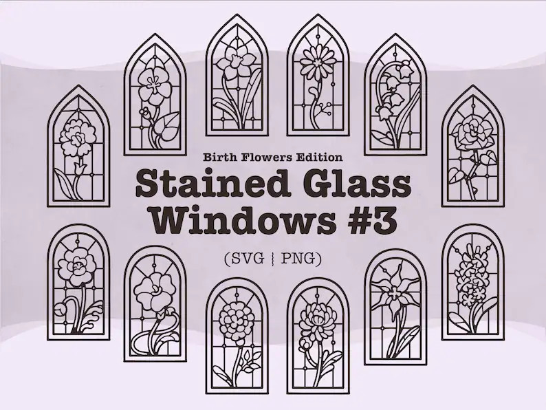 Stained Glass Svg Bundle 3 || Glass Svg || Stained Glass Svg || Window Svg || Victorian Svg || Bi... | Etsy (US)