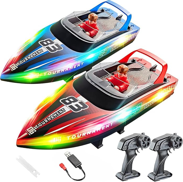 BEZGAR Remote Control Boat, 2 Packs 10 inch Fast Speed RC Boat 15 KPH for Pools & Salt Water, Sum... | Amazon (US)