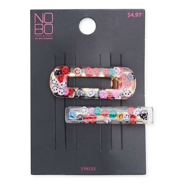 No Boundaries Juniors Hair Clips, 2-Pack | Walmart (US)