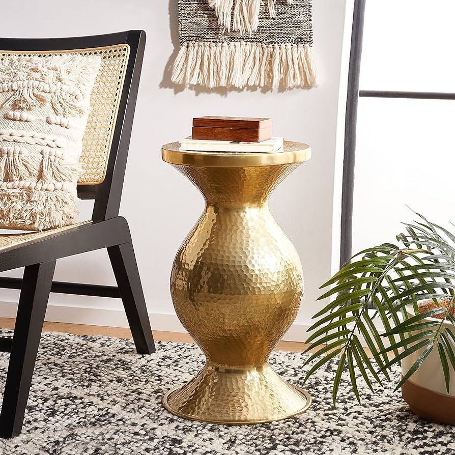 Safavieh Home Collection Janus Gold Hammered End Table | Amazon (US)