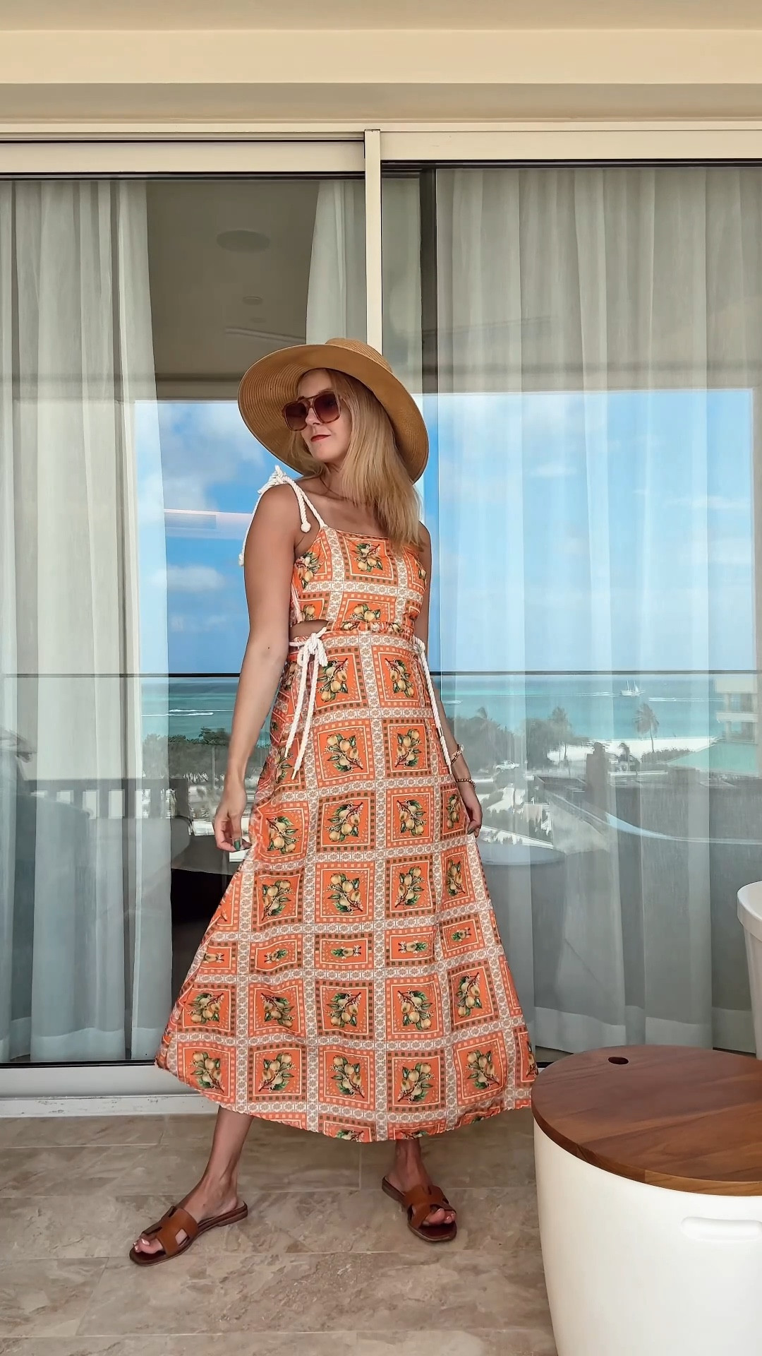 Aruba bound - easy outfit of the day. My fruit orange dress from Amazon! 

vacation outfit, resort wear, summer outfit, Amazon style, Amazon fashion, amazon dress, euro summer, straw hat 

#LTKWatchNow #LTKTravel #LTKFestival