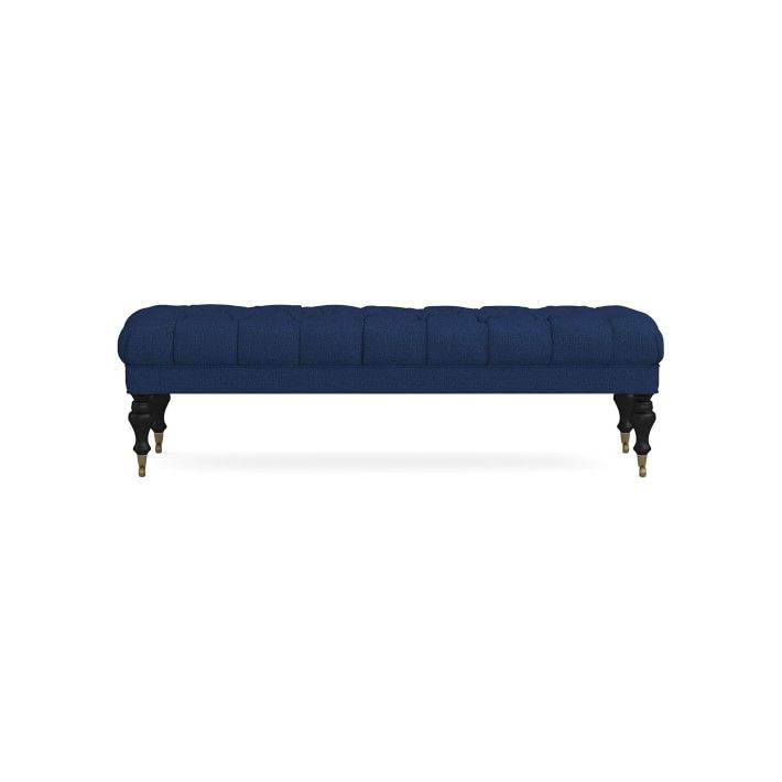 Fairfax Large Bench Ottoman, Turned Leg with Tufted Top | Williams-Sonoma