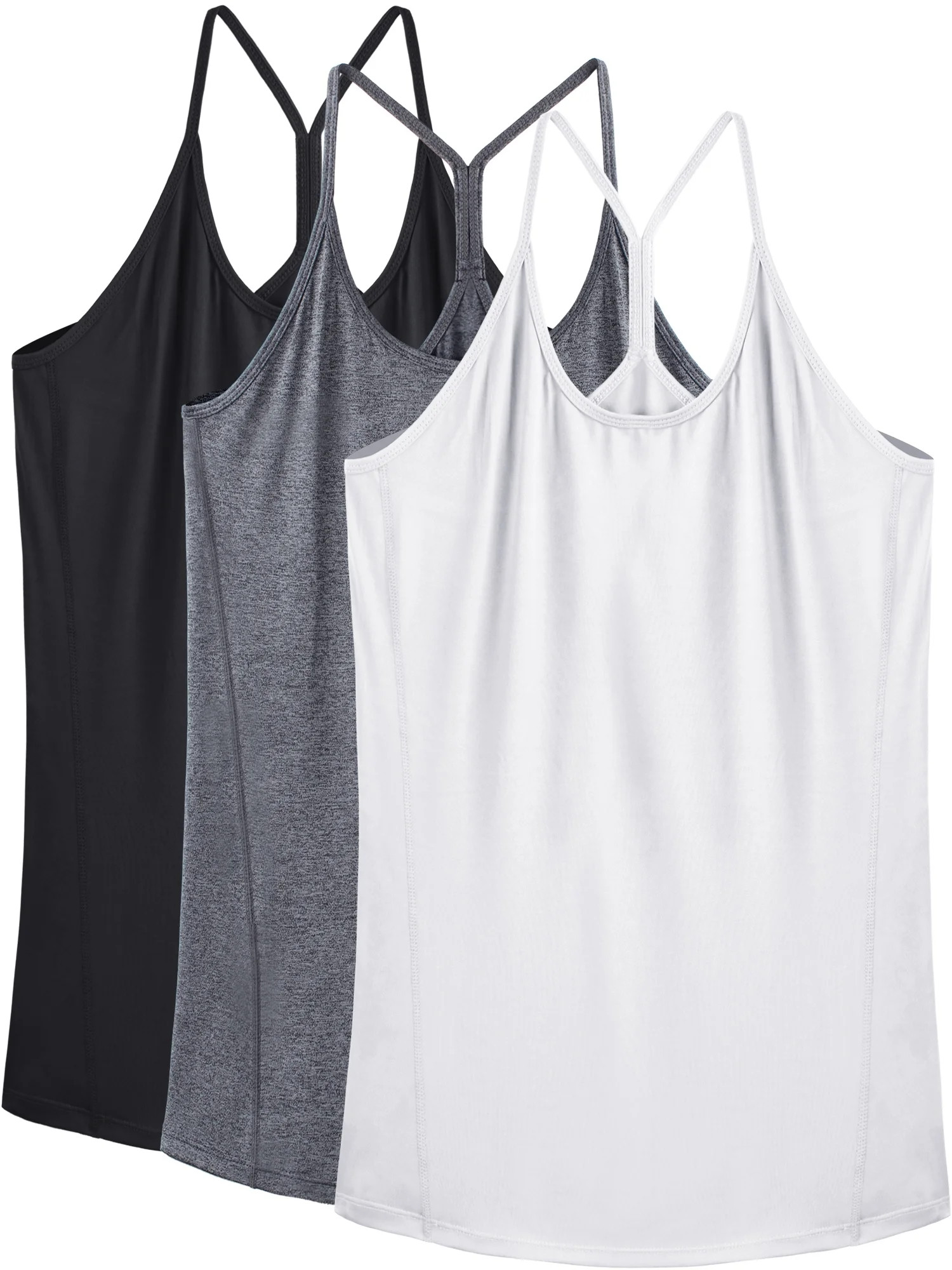 NELEUS Womens Yoga Tank Tops Racerback Athletic Workout Strap Camisole Shirts,Black+Gray+White,US... | Walmart (US)