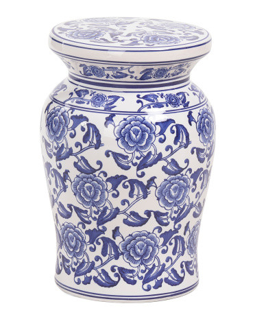 18in Floral Chinoisere Ceramic Stool | TJ Maxx