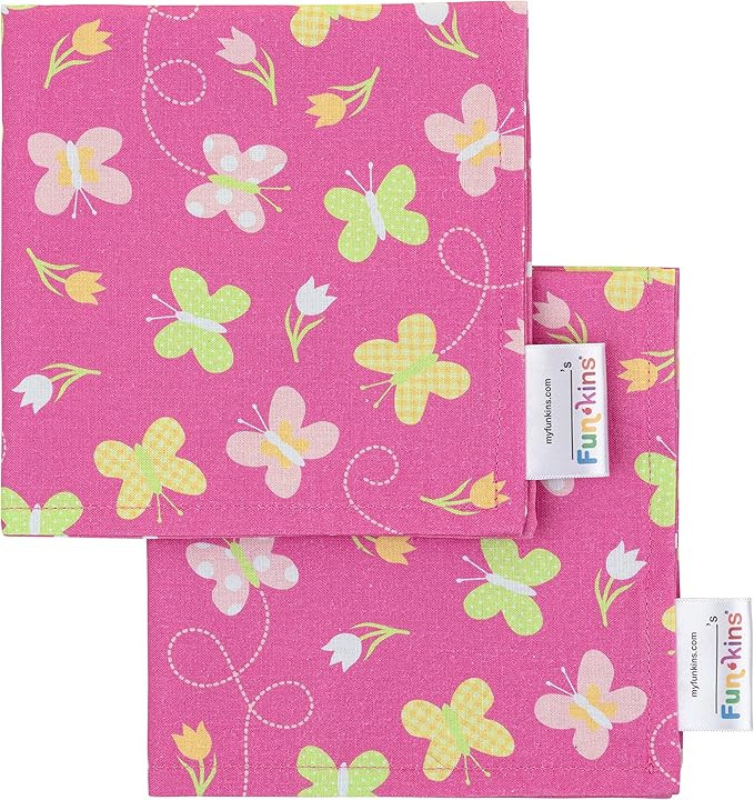 Funkins Reusable Cloth Napkins for Kids | 12”x12”, 2-Ply, Thick, Absorbent, Durable | Machine... | Amazon (US)