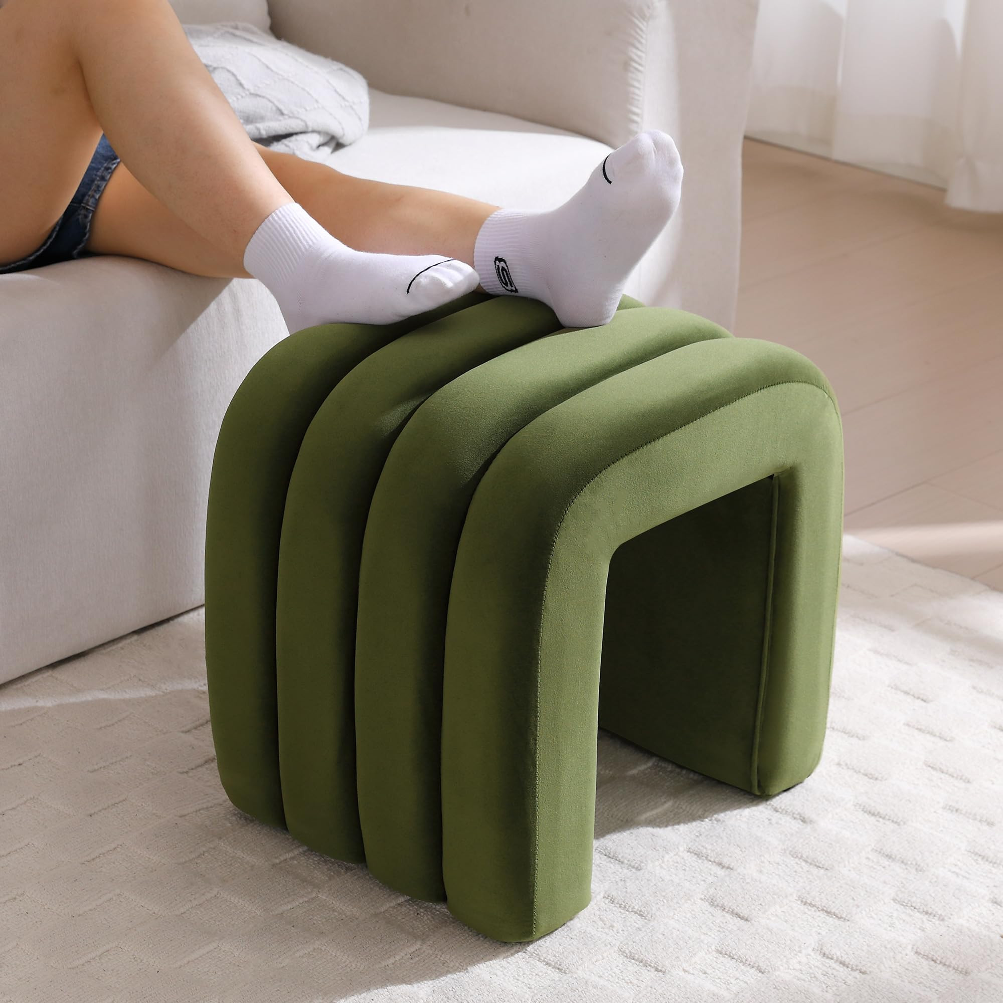 Multi-Functional Ottoman Stool, Footrest for Couch, Modern Vanity Stool for Make-up Room, Living ... | Amazon (US)