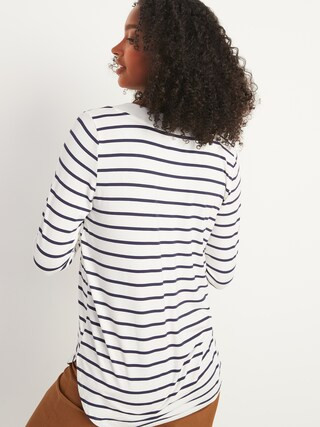 Luxe Stripe V-Neck Tunic Tee for Women | Old Navy (US)