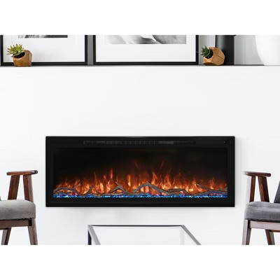 Modern Flames 50 Inch Spectrum Slimline Electric Fireplace | Hybrid-FX Flame LED Light Ambience | Target