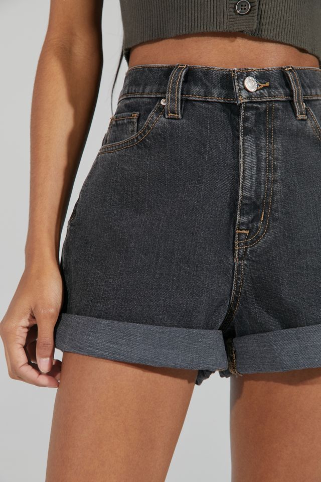 BDG High-Waisted Mom Short – Washed Black Denim | Urban Outfitters (US and RoW)