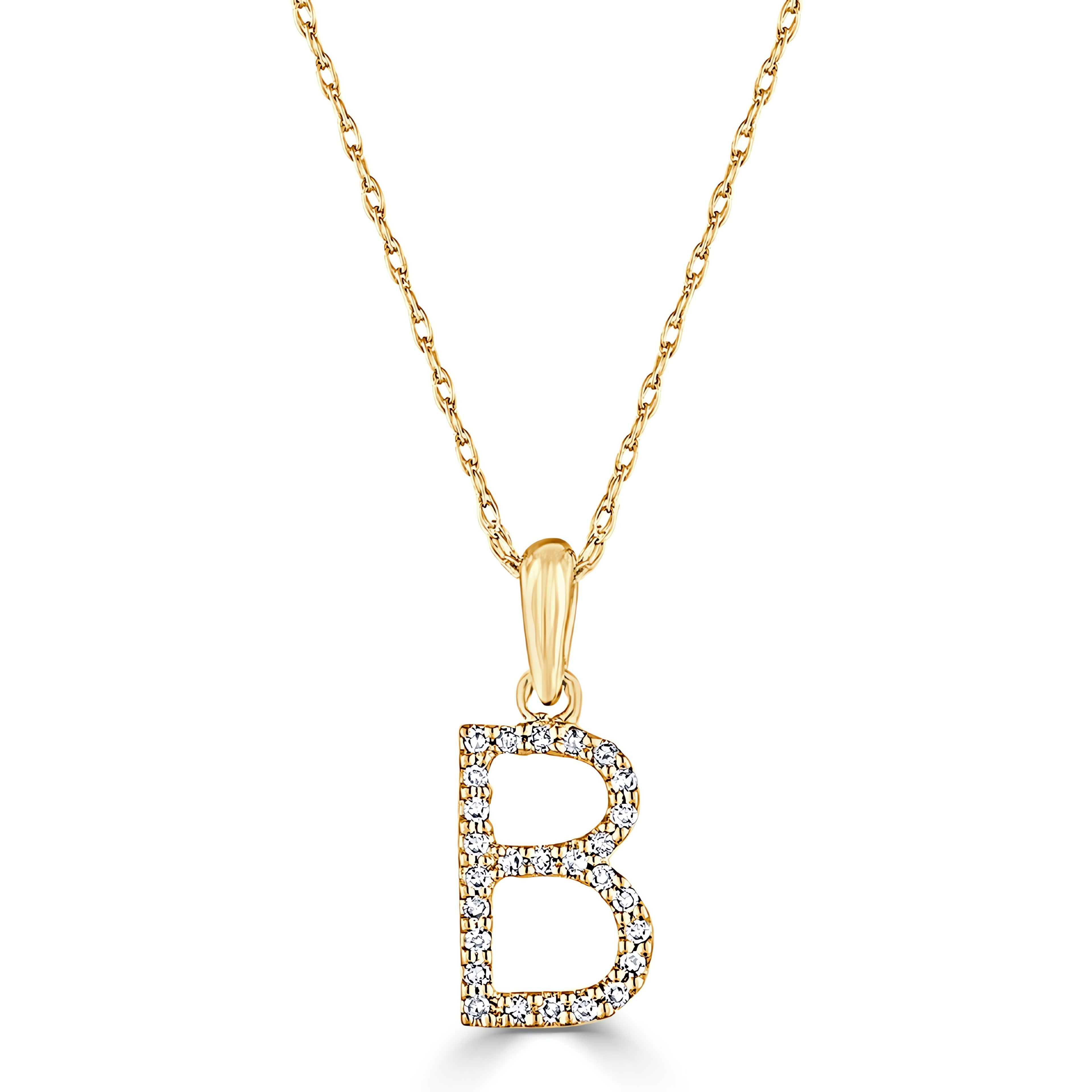 14kt Gold 0.07 CTW Diamond Initial Necklace | Ritani