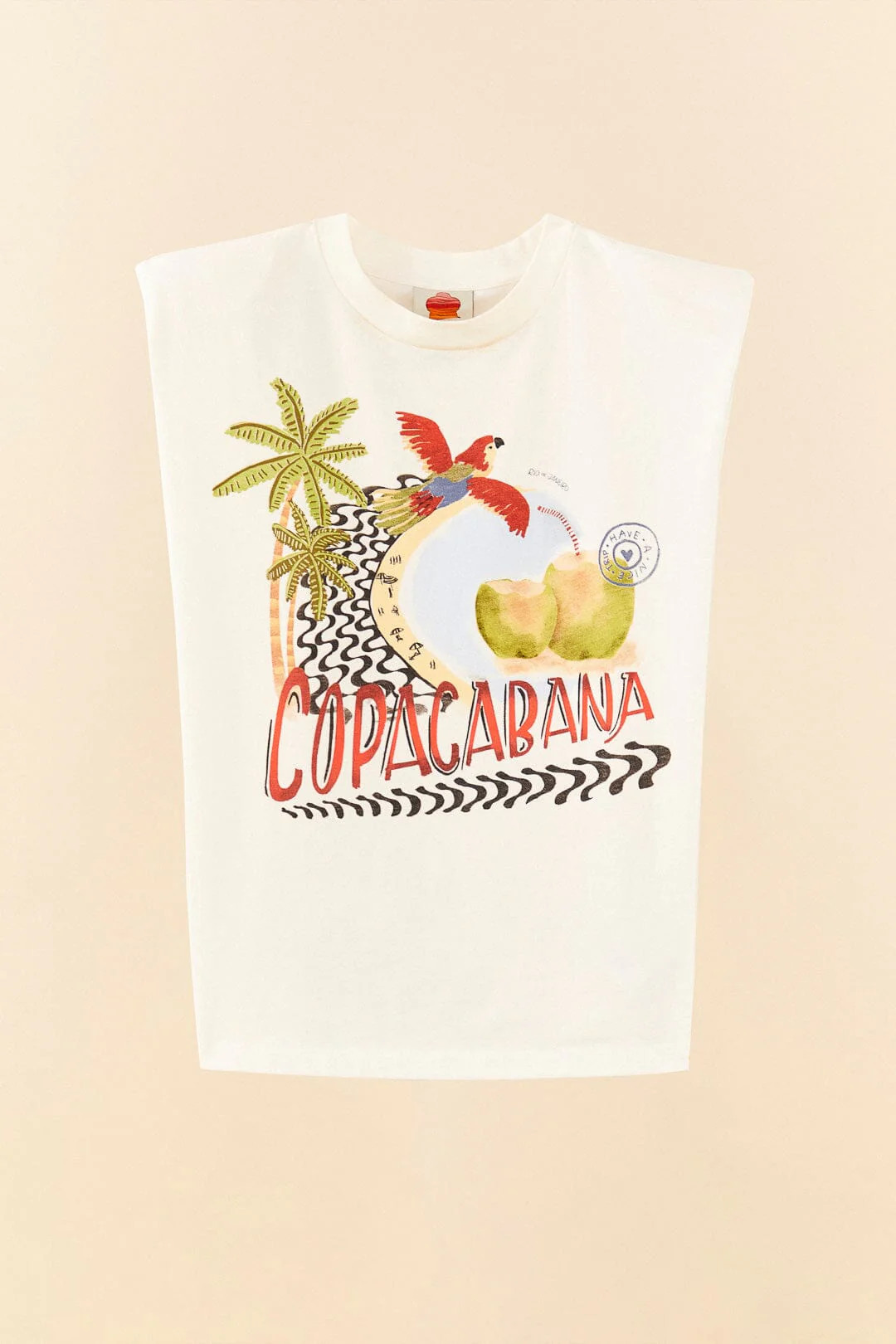 White Copacabana Organic Cotton T-Shirt | FarmRio (US)