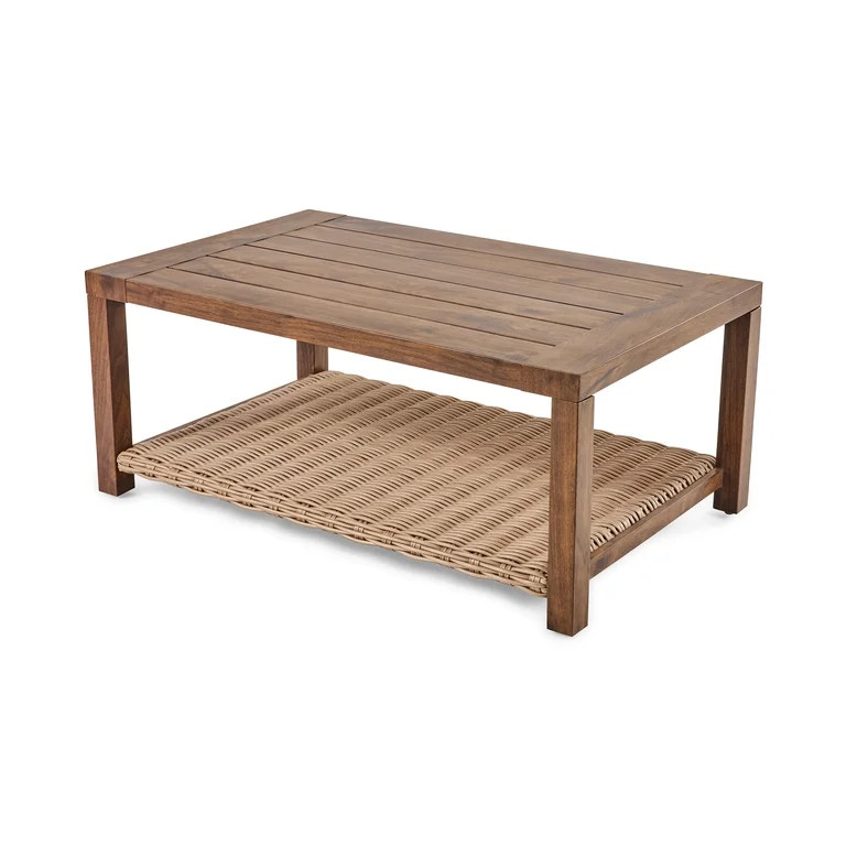 Better Homes & Gardens Bellamy Outdoor 1pc Patio Coffee Table, Tan Wicker | Walmart (US)