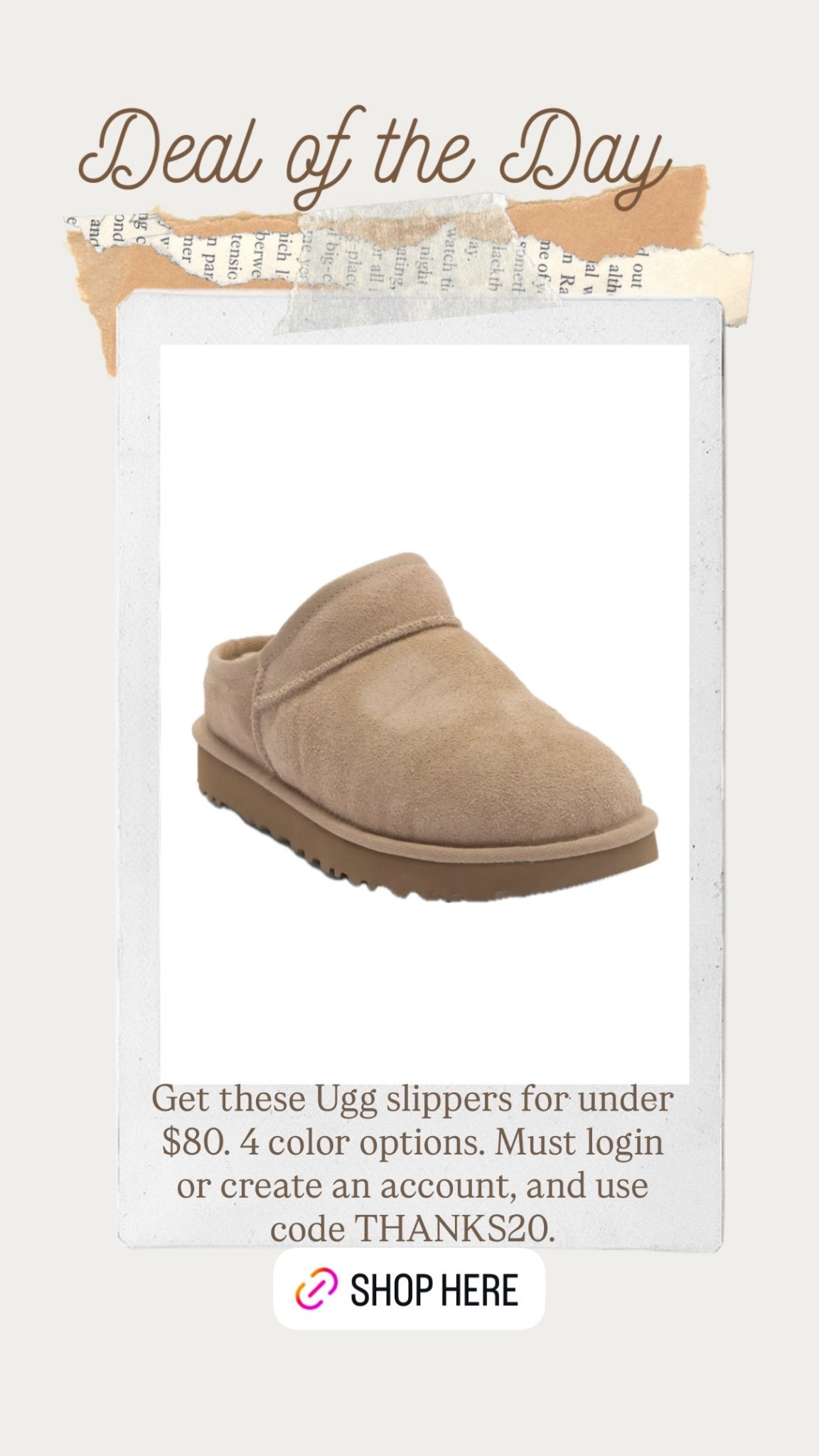 Ugg classic slippers on sale for 20% off + an additional 20% off with code THANKS20. Must be logged in to Nordstrom account Nordstrom Rack

#LTKGiftGuide #LTKSaleAlert #LTKShoeCrush