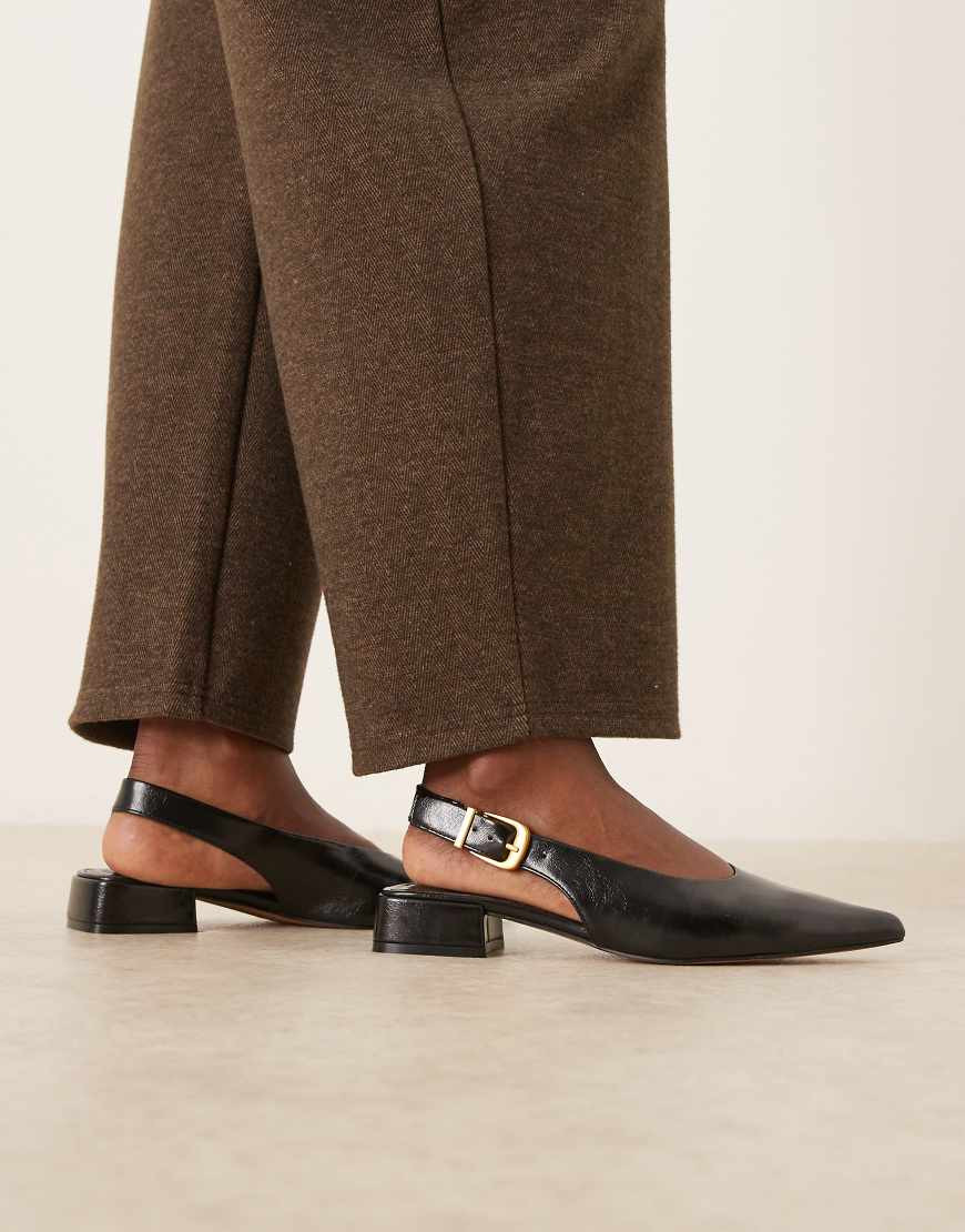 ASOS DESIGN Lotto slingback ballets in black | ASOS (Global)