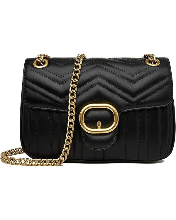 Chrysansmile Women Genuine Leather Shoulder Bag Ladies Fashion Clutch Purses Quilted Crossbody Ba... | Amazon (US)