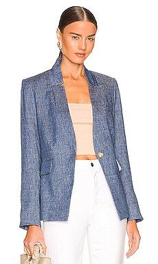 Veronica Beard Upcollar Dickey Jacket in Blue from Revolve.com | Revolve Clothing (Global)