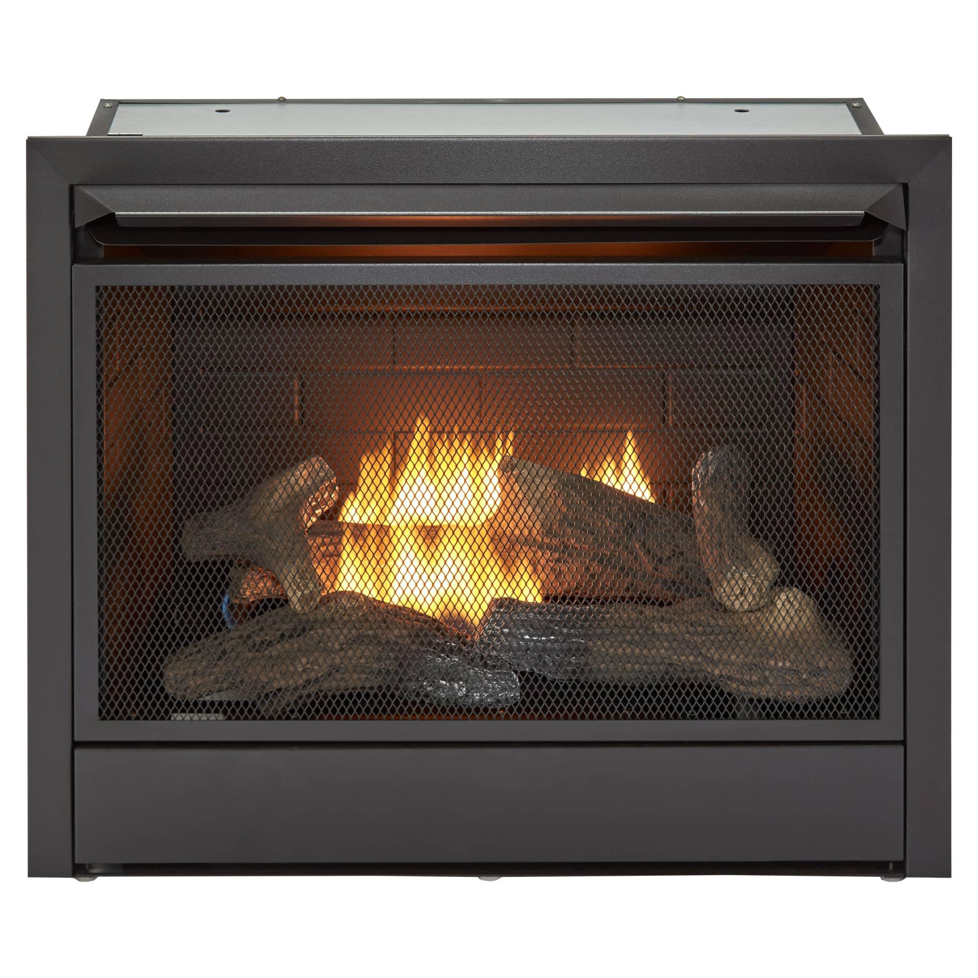 Duluth Forge Dual Fuel Ventless Gas Fireplace Insert, Thermostat Control, 5 Fire Logs, Use with Natural Gas or Liquid Propane, 26000 BTU, Heats up to 1350 Sq. Ft., Black | Amazon (US)