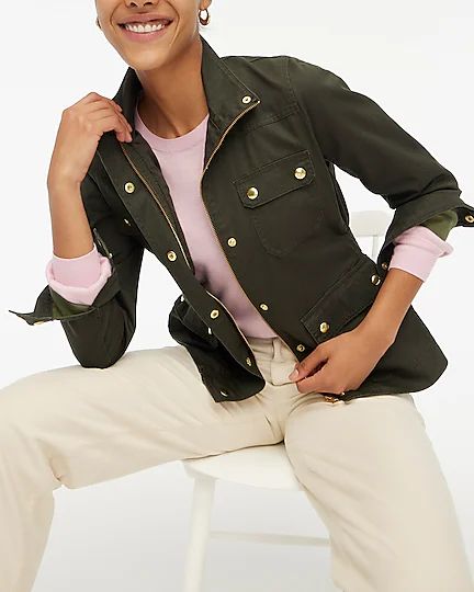 Resin-coated twill field jacket | J.Crew Factory