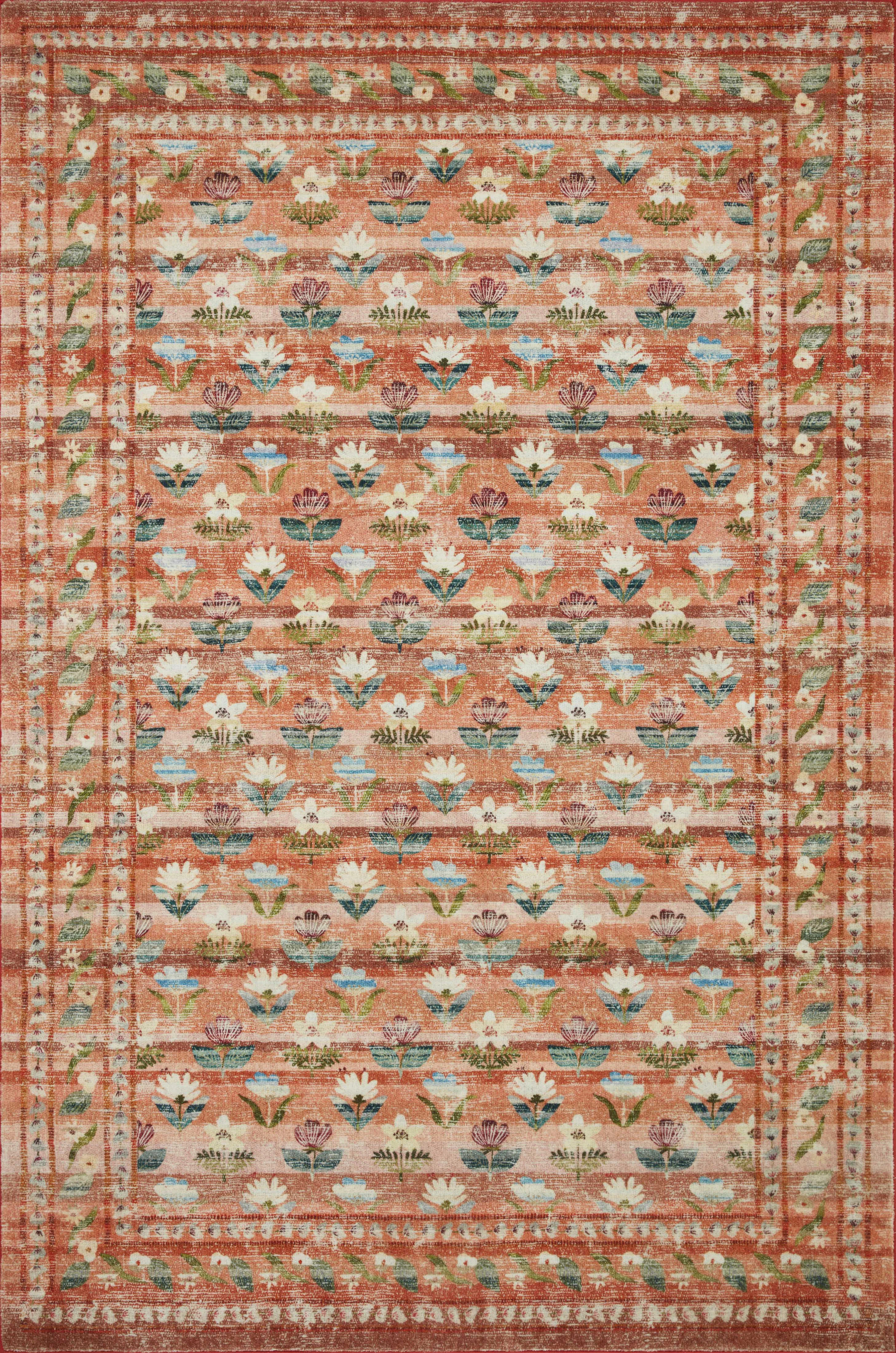 Rifle Paper Co. x Loloi Courtyard Terracotta Area Rug feat. CloudPile