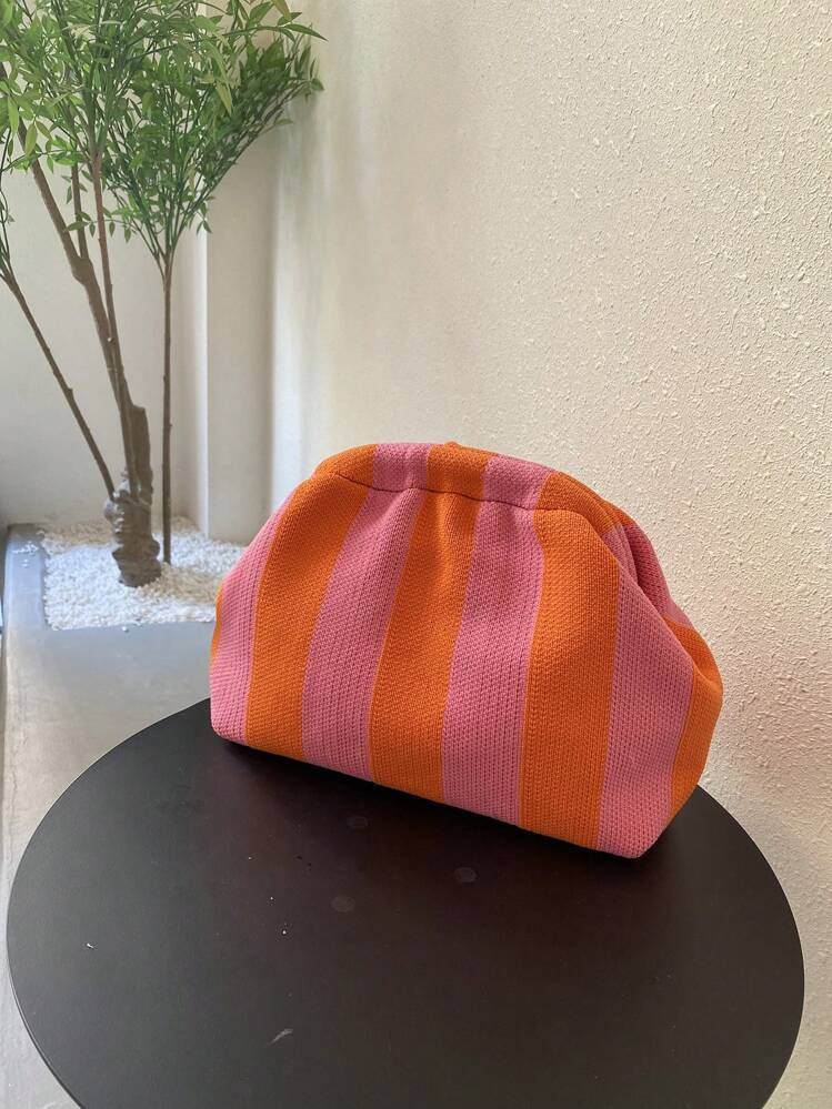 Vintage Patchwork Striped Clutch Bag, Classic Holiday Style, Beach Necessities, Beach Essentials, Beach Stuff & Summer Essentials, Newest Holiday Bag, Fashionable Clutch Bags For Woman, Wedding | SHEIN