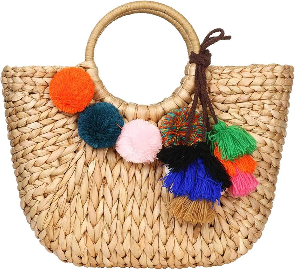 Womens Large Straw Bags Beach Tote Bag Handwoven Hobo Bag Summer Beach Bag Straw Handbag | Amazon (US)