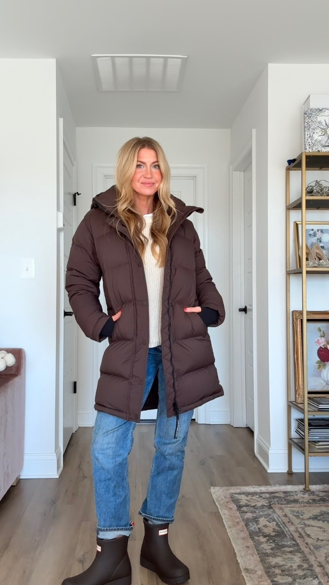 Cold winter outfit combo! 
Sweater: runs small, wearing size large. Currently on sale! 
Pants: run slightly small, I rec sizing up one size. 
Coat: runs TTS. 

#LTKootd #LTKdayinmylife