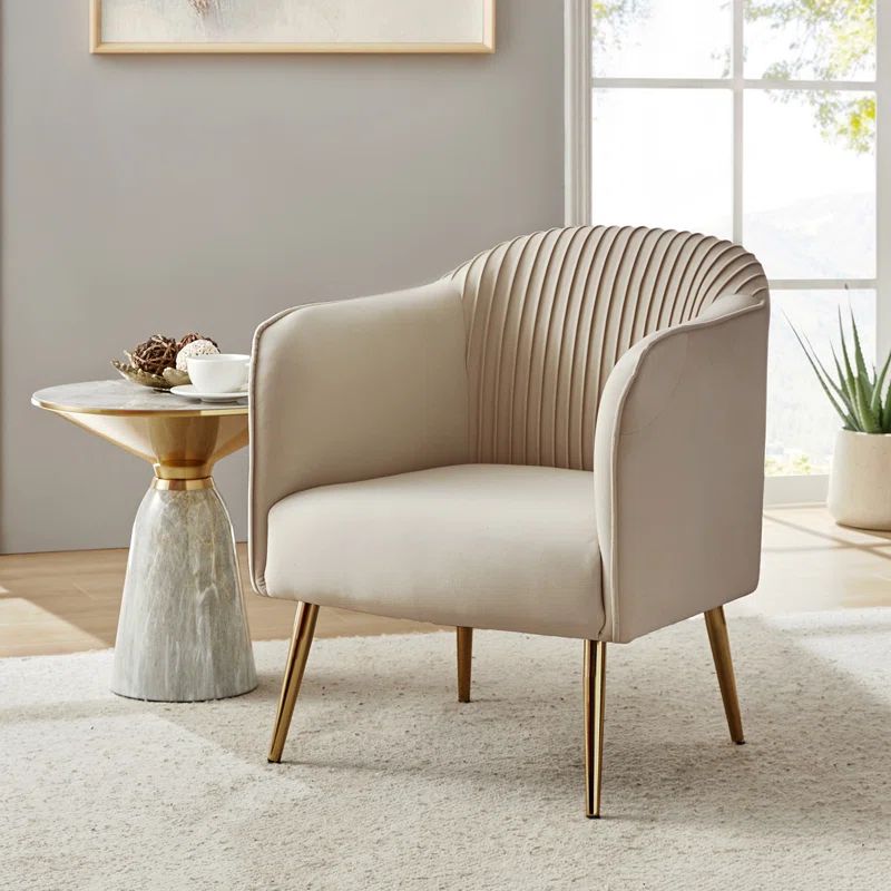 Fynn Velvet Barrel Chair | Wayfair North America