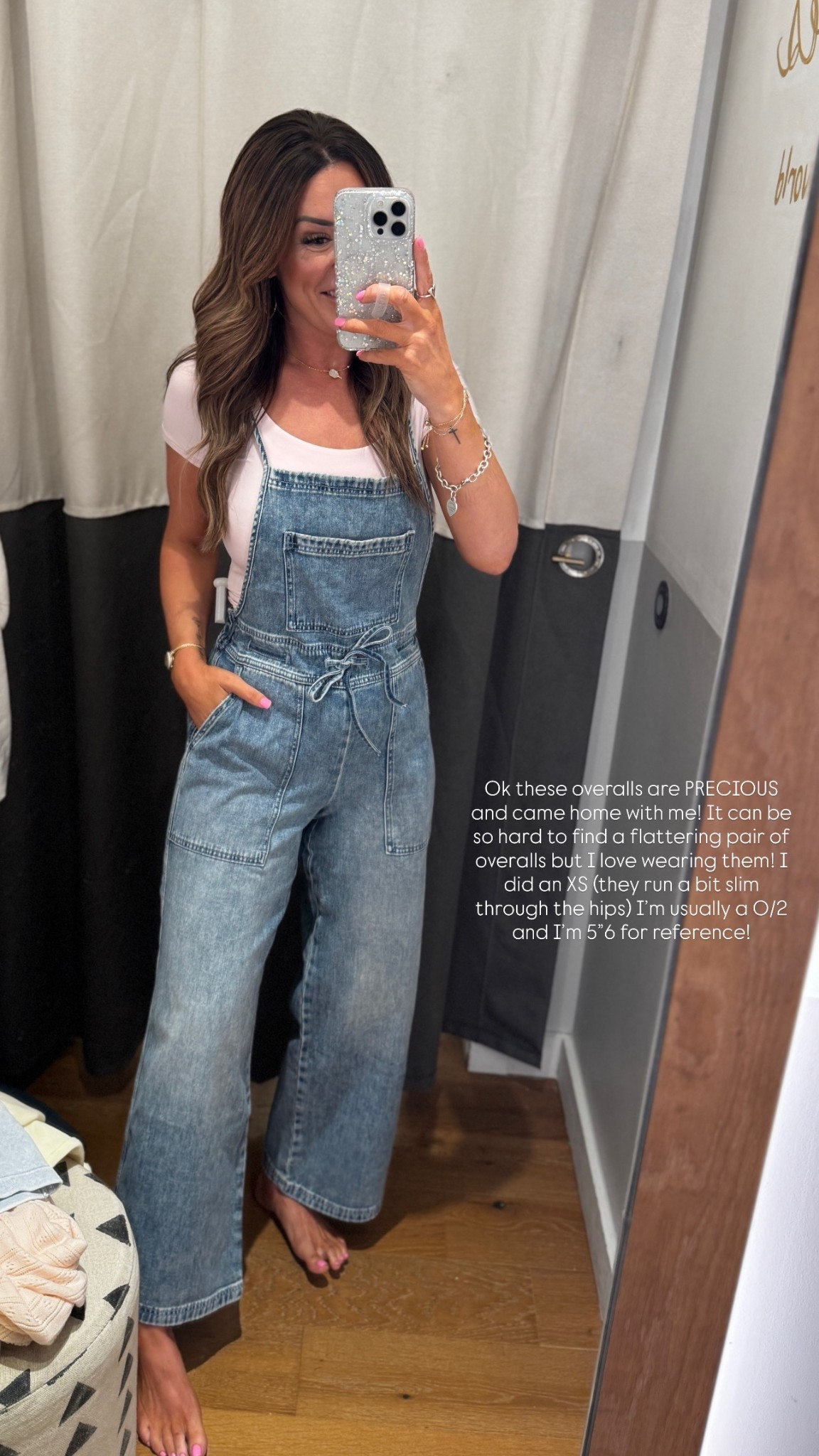 Wearing a XS in the overalls and a medium in the top!  

#LTKmomlife #LTKgrwm #LTKootd