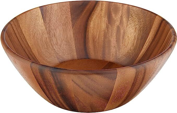Lipper International Acacia Round Flair Serving Bowl for Fruits or Salads, Large, 12" Diameter x ... | Amazon (US)