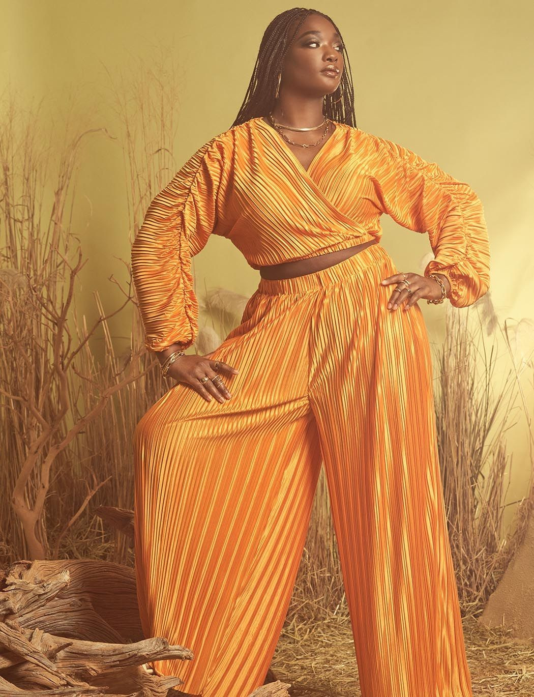 Wide Leg Plisse Pant | Eloquii