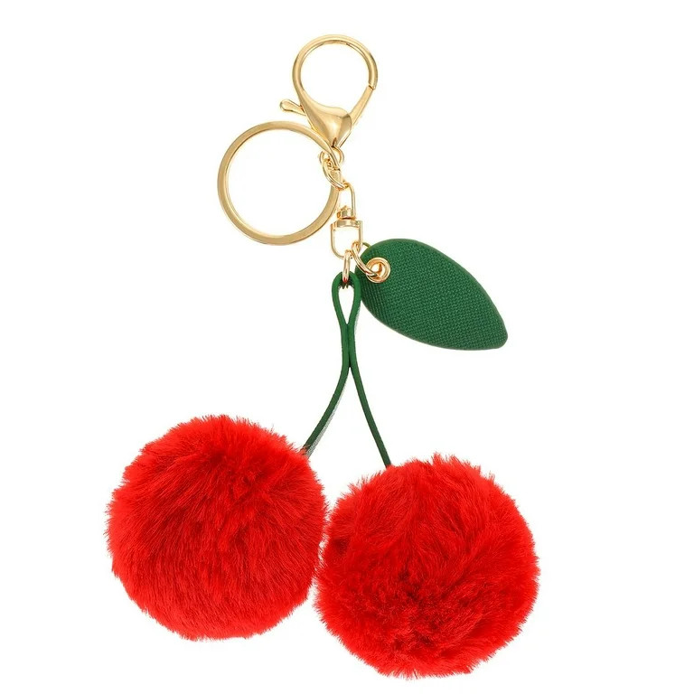 No Boundaries Plush Cherry Keychain/Bag Clip, Red, Women's - Walmart.com | Walmart (US)
