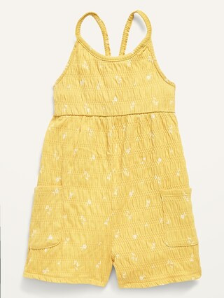 Floral Textured-Knit Sleeveless Romper for Toddler Girls | Old Navy (US)
