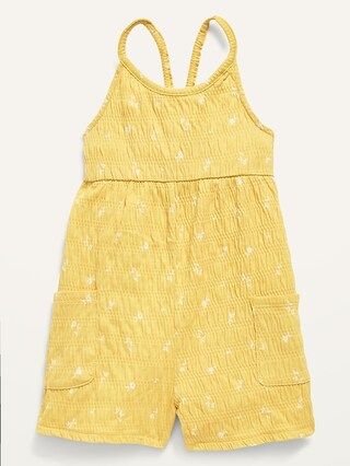 Floral Textured-Knit Sleeveless Romper for Toddler Girls | Old Navy (US)