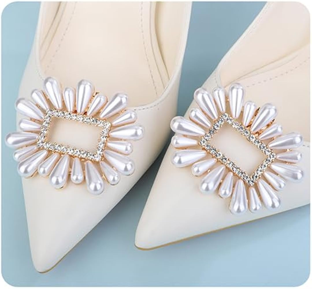 Xerling 1 Pair Black Bow Shoe Clips Detachable Bow Tie Bowknot Shoe Buckle Clips Wedding Shoe Cry... | Amazon (US)