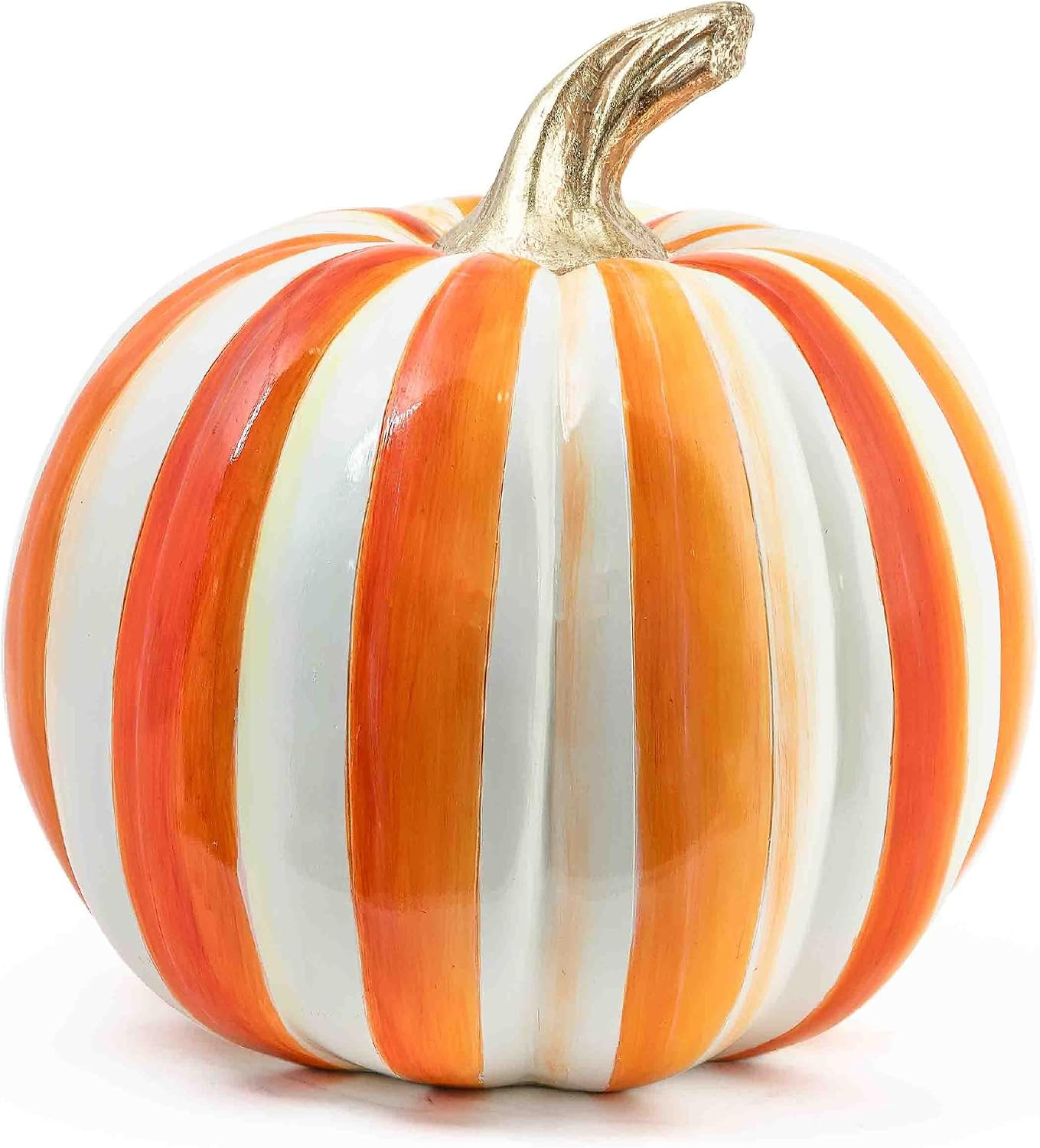 MACKENZIE-CHILDS Medium Pumpkin, Resin Halloween and Fall Pumpkin Decor, Orange Stripe | Amazon (US)
