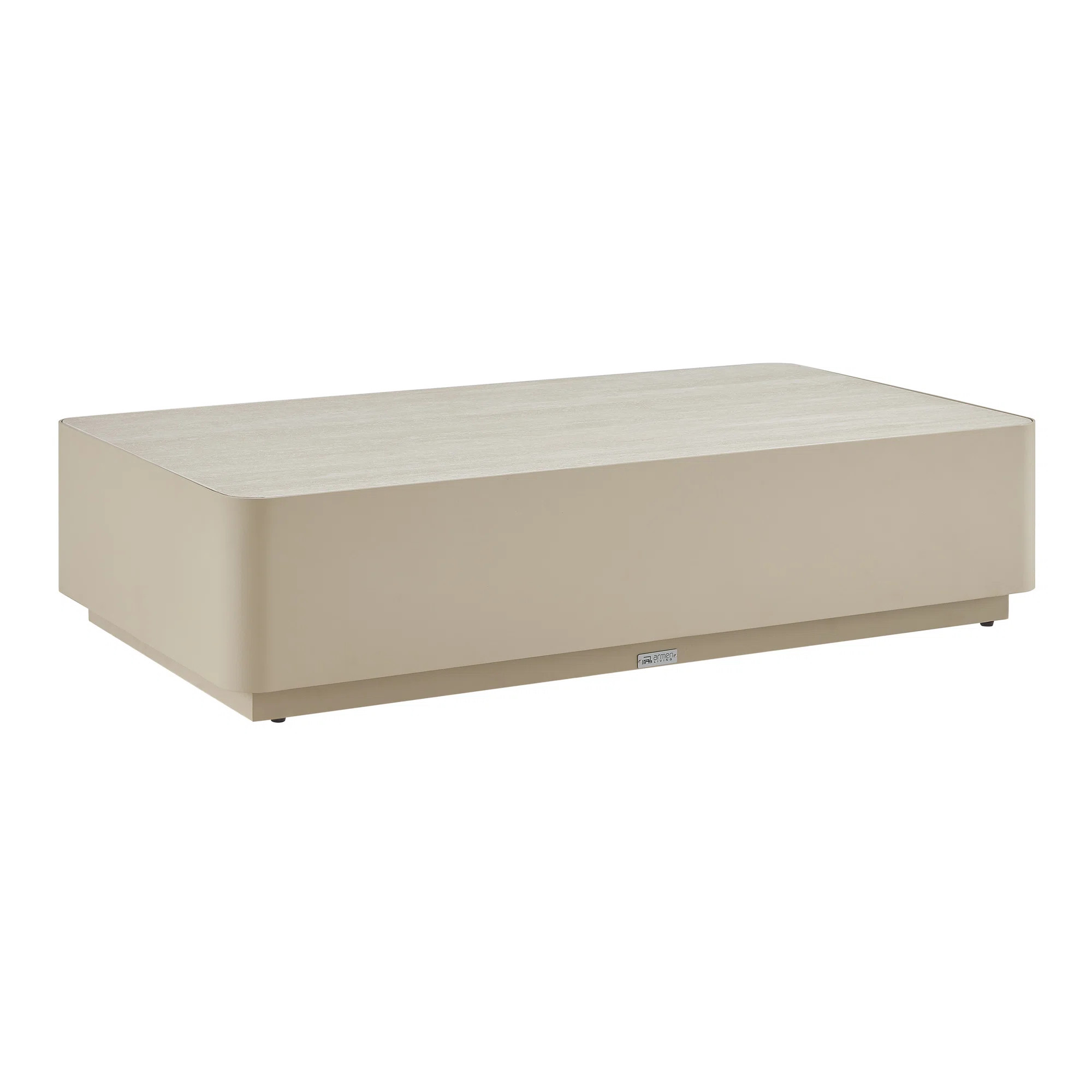 Bay Isle Home™ Gasport Powder Coated Metal Rectangle Outdoor Coffee Table With Sintered Stone Table Top | Wayfair | Wayfair North America